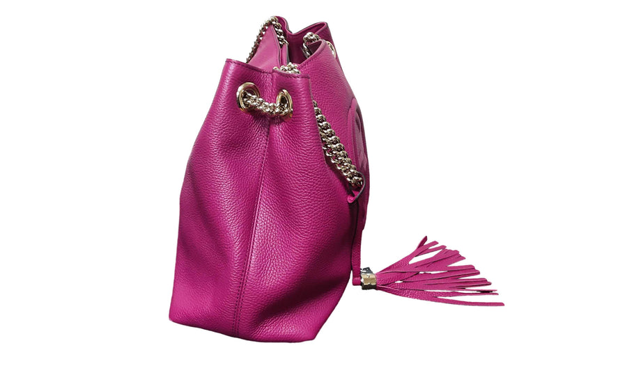 Guccci Cellarius Calfskin Medium Soho Bag Pink Purse / Handbag