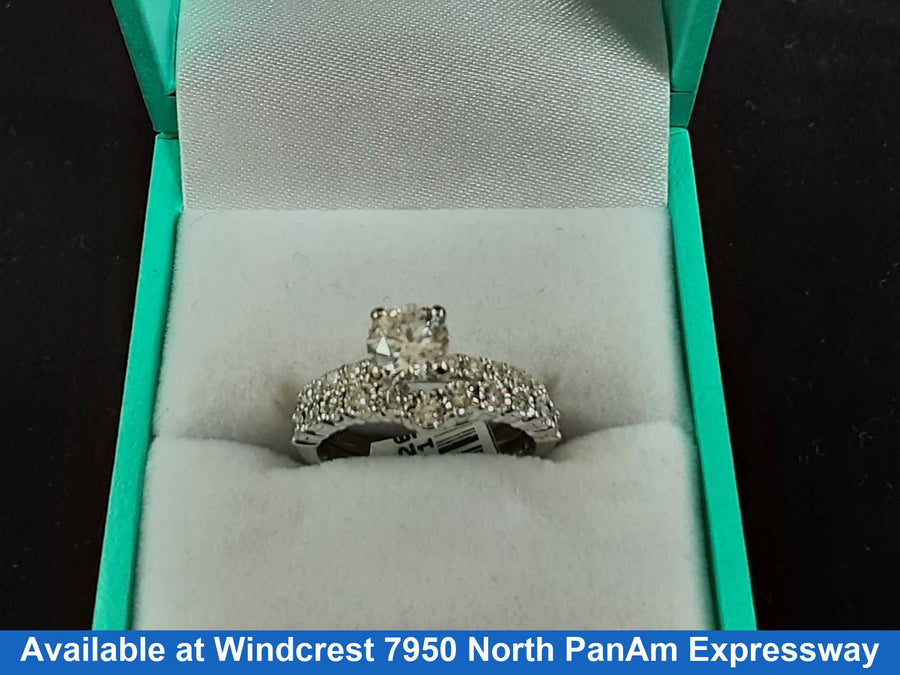 Ring - Engagement Set - White Gold 14k (.585) 4.5 grams Size 6