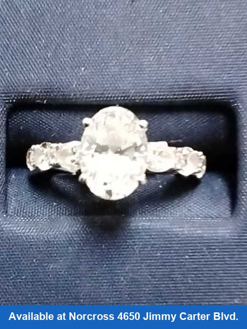Ring - Wedding Set - White Gold 14k (.585) 5.9 grams Size 20