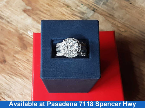 Ring - Wedding Set - White Gold 10k (.417) 7.6 grams Size 20