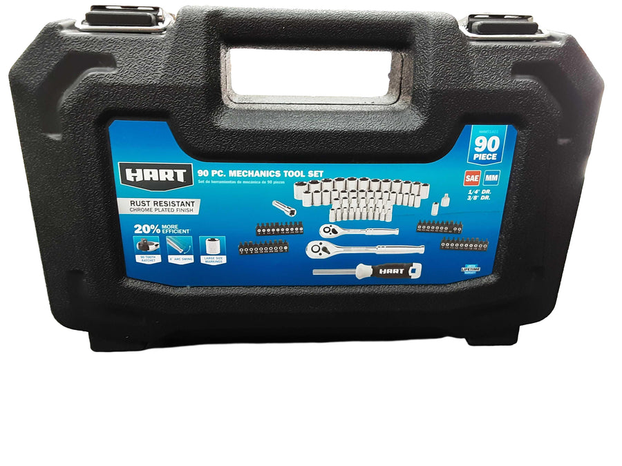 Hart 90pc Mechanic Tool Set Silver Socket