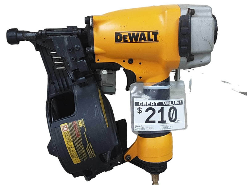 Dewalt Dw66c-1 Yellow Pneumatic Framing Nailer