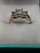 Ring - Engagement Set - Yellow Gold 14k (.585) 4.4 grams Size 7.5