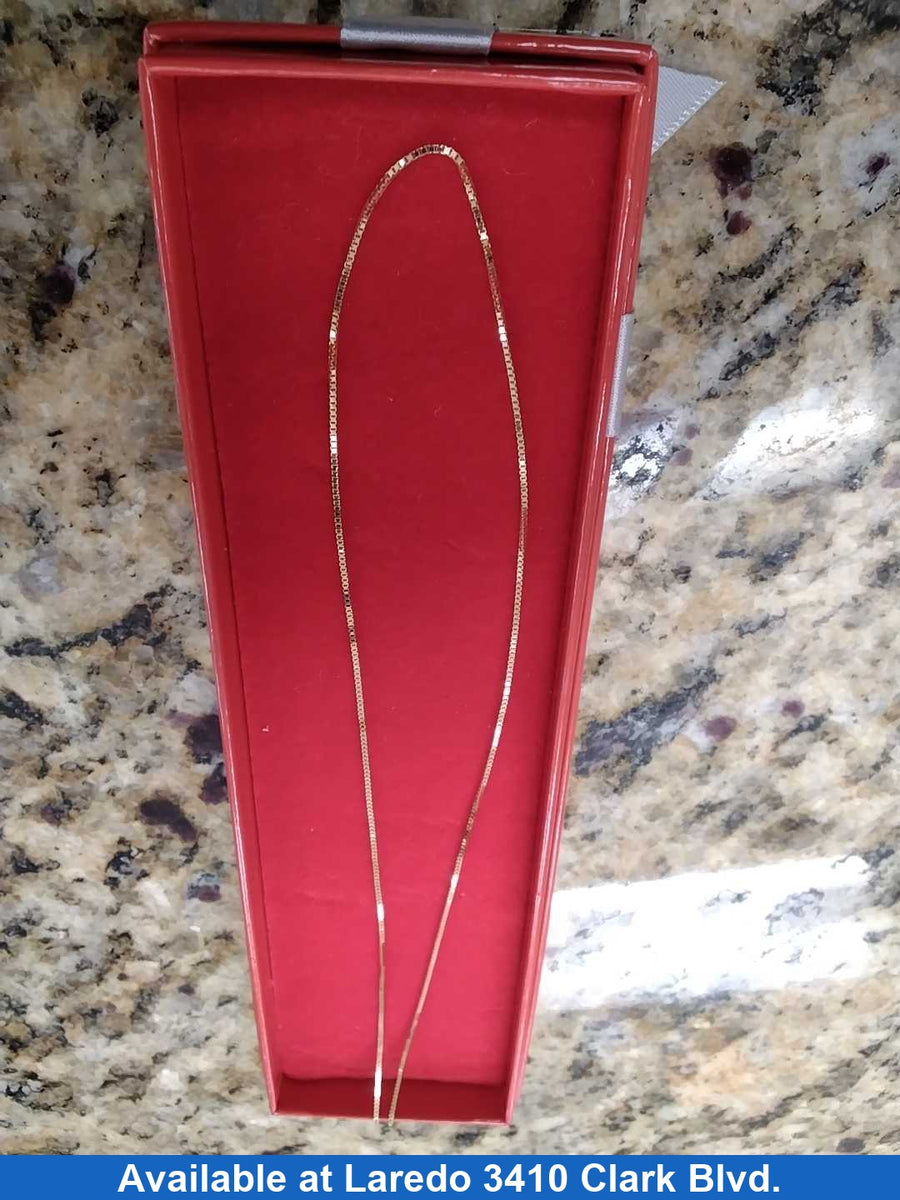 Box Chain - Yellow Gold 14k (.585) 2.3 grams 18 inch