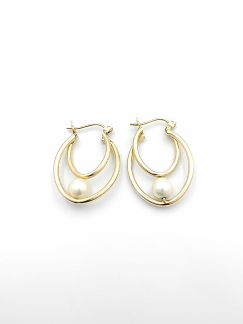 Pearl Earrings - Yellow Gold 14k (.585) 2.8 grams