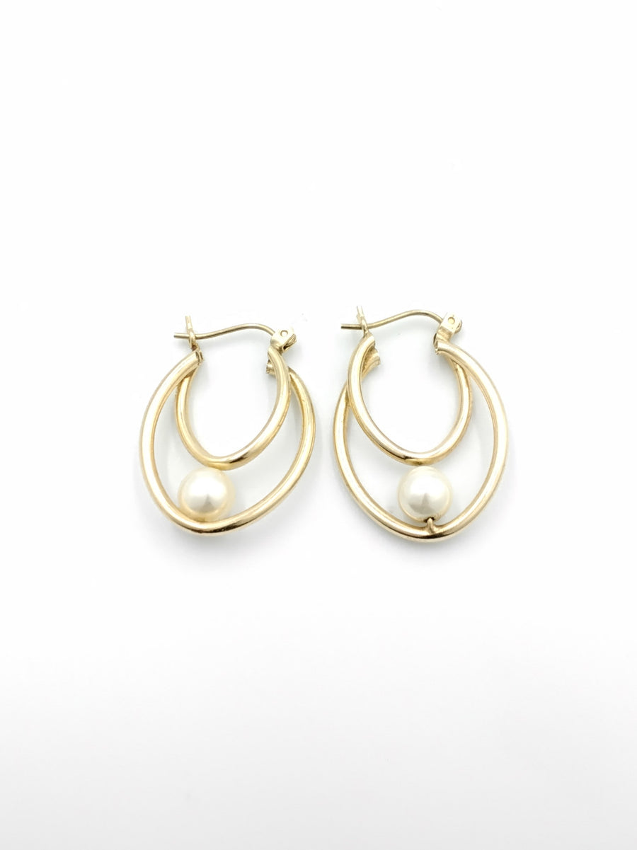 Pearl Earrings - Yellow Gold 14k (.585) 2.8 grams