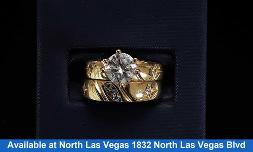 Ring - Engagement Set - Yellow Gold 14k (.585) 5 grams Size 9.5