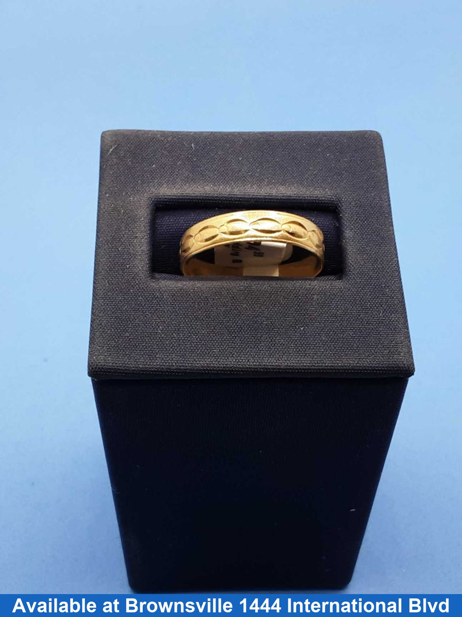 Ring - Wedding Band - Yellow Gold 10k (.417) 1 grams Size 7