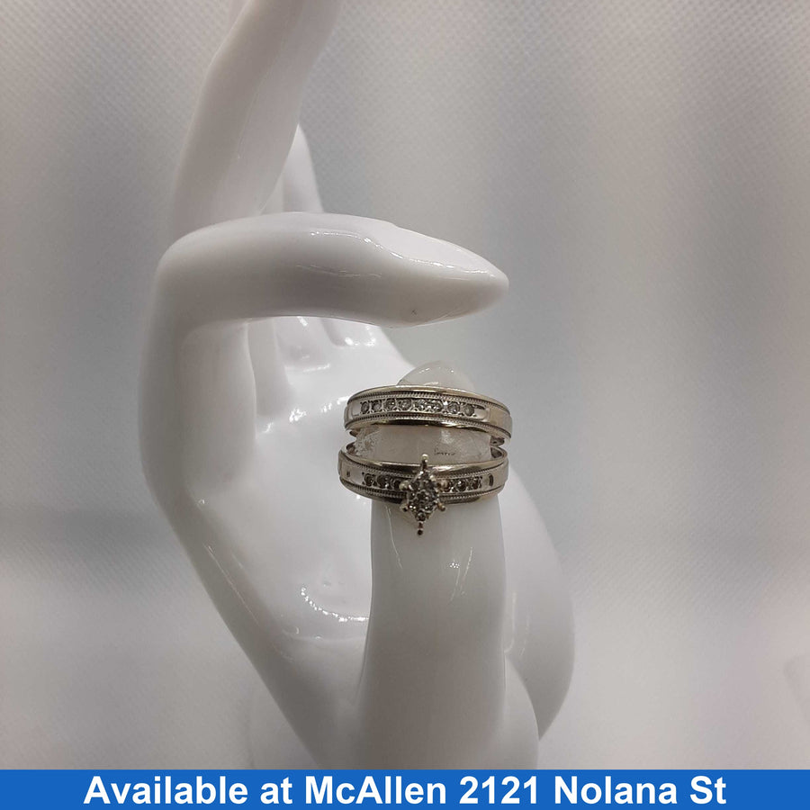 Ring - Engagement Set - White Gold 10k (.417) 4 grams Size 8