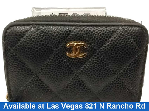 Chanel Zipped Coin Purse Black Wallet