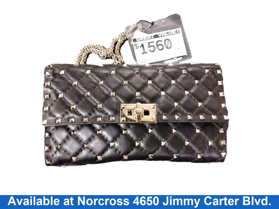 Valentino Rockstud Nappa Black Purse / Handbag