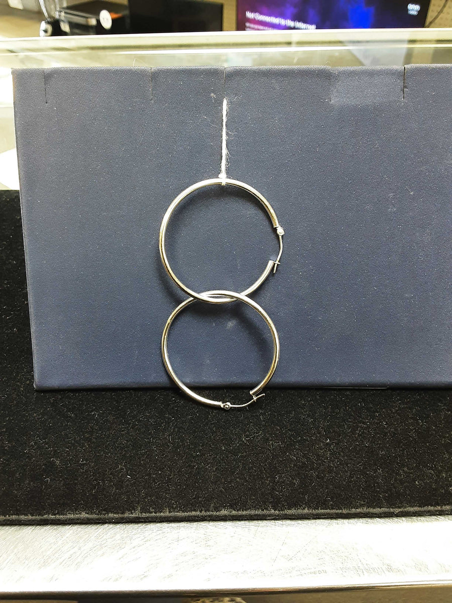 Bangle Earrings - White Gold 10k (.417) 1.9 grams