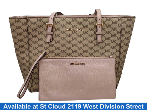 Michael Kors Pink Tan Tote Bag Beige / Tan Purse / Handbag