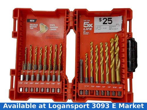 Milwaukee Shockwave Titanium Drill Kit Red Power Tool Accessory