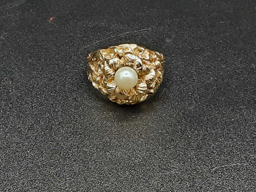 Women's Ring - Solitaire - Yellow Gold 14k (.585) 10.9 grams Size 20