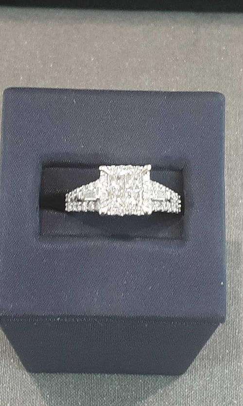 Ring - Engagement Set - White Gold 14k (.585) 5 grams Size 9