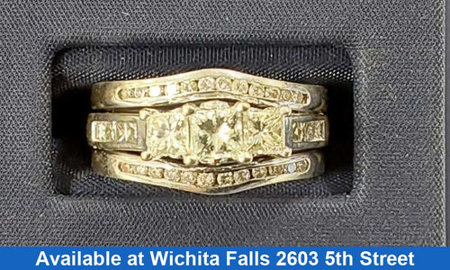 Ring - Wedding Set - White Gold 14k (.585) 7.8 Grams Size 6.5