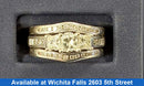 Ring - Wedding Set - White Gold 14k (.585) 7.8 Grams Size 6.5