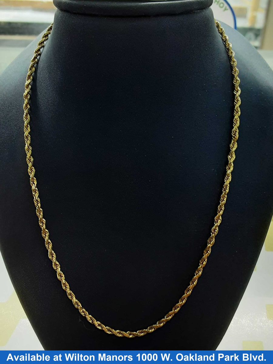 Rope Chain - Yellow Gold 14k (.585) 9.7 grams 22 inch