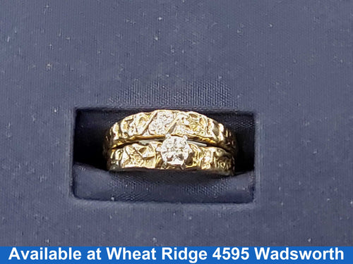 Ring - Engagement Set - Yellow Gold 10k (.417) 3 grams Size 6.5