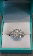 Ring - Engagement Set - White Gold 14k (.585) 5.9 grams Size 7.5