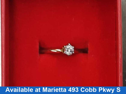 Women's Ring - Solitaire - Yellow Gold 14k (.585) 1.7 grams Size 5