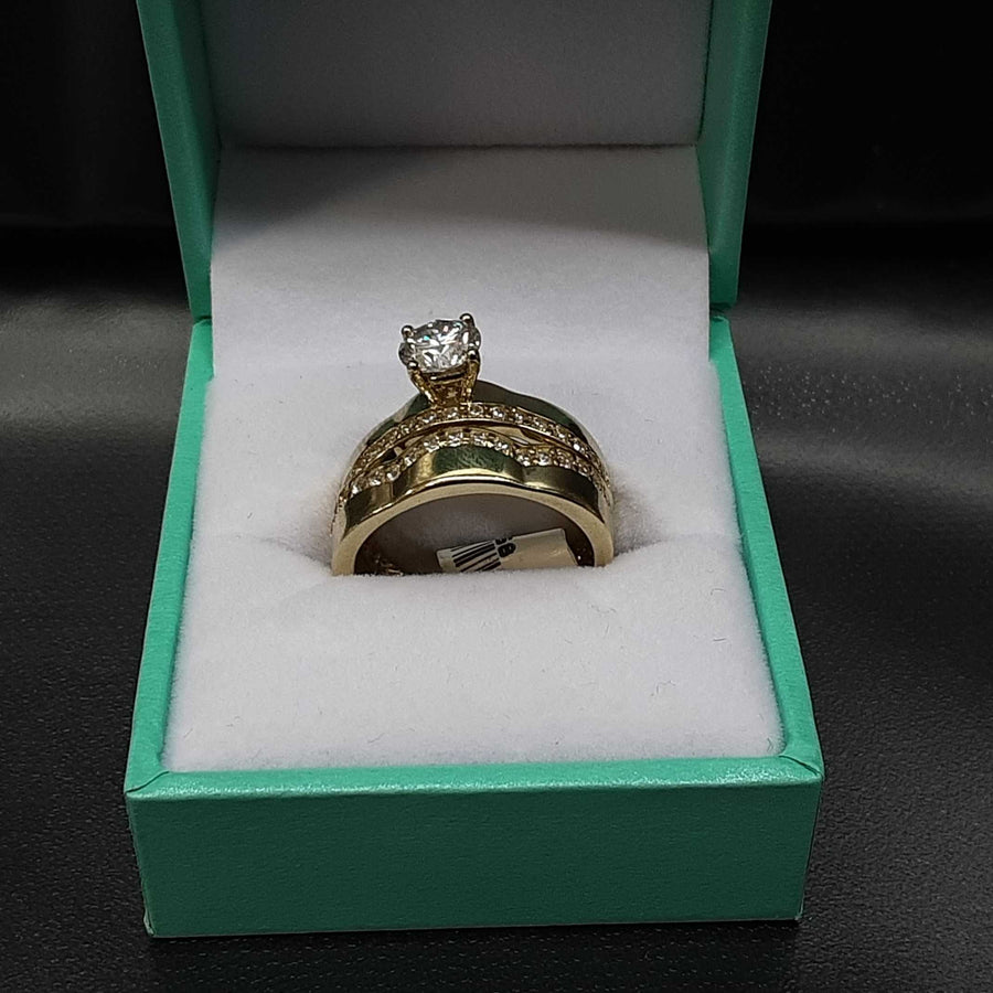 Ring - Engagement Set - White Gold 14k (.585) 5.4 grams Size 20