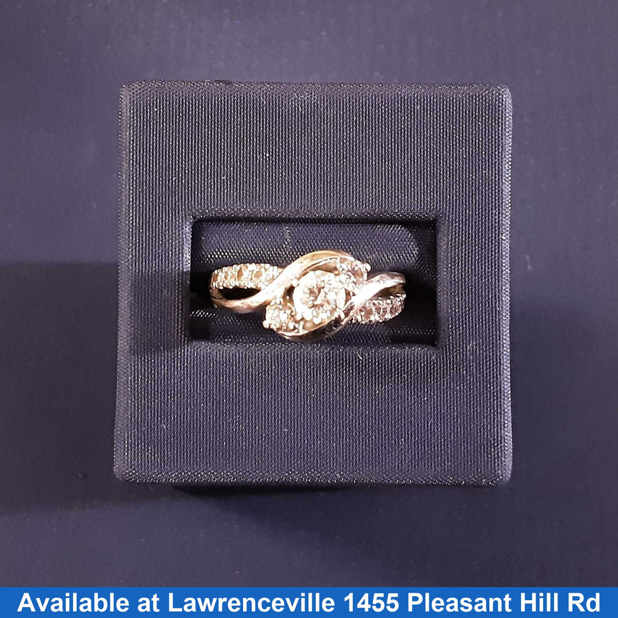Women's Ring - Solitaire - White Gold 14k (.585) 4.4 grams Size 20
