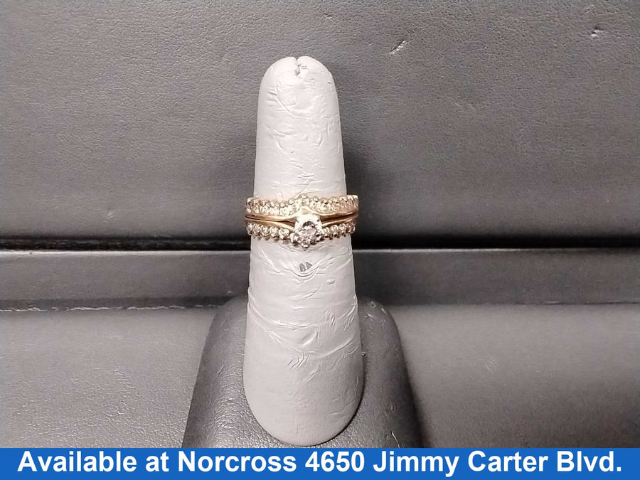 Ring - Wedding Set - Yellow Gold 14k (.585) 3.7 grams Size 6.5