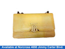 Burberry Elongated Tb Croc Embossed Yellow Purse / Handbag