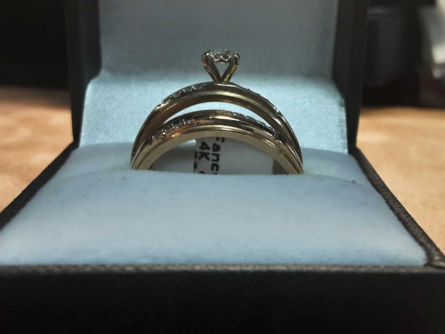 Ring - Wedding Set - Yellow Gold 14k (.585) 4.3 grams Size 9