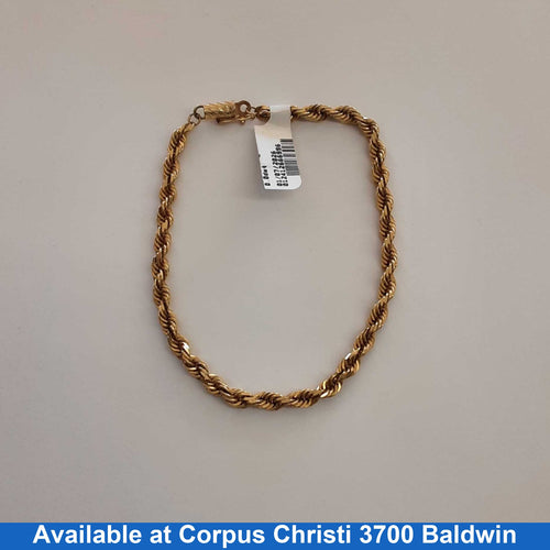 Rope Bracelet - Yellow Gold 10k (.417) 10.7 grams 9 inch