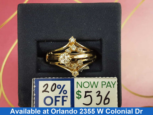 Women's Ring - Yellow Gold 14k (.585) 4.4 grams Size 7.5