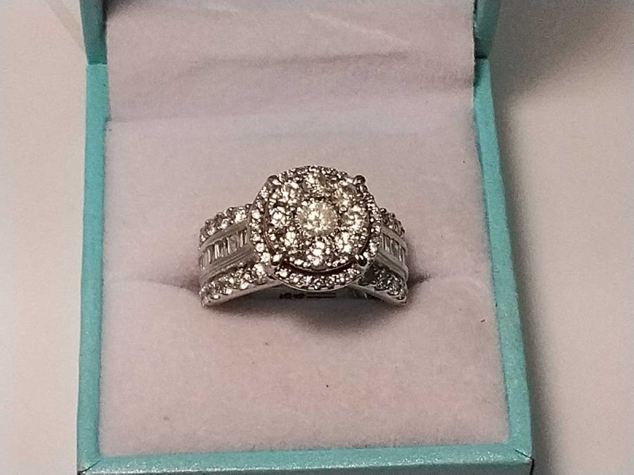 Ring - Engagement Set - White Gold 10k (.417) 7.5 grams Size 7