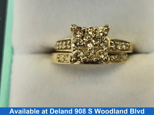 Ring - Engagement Set - Yellow Gold 10k (.417) 3.7 grams Size 8.5