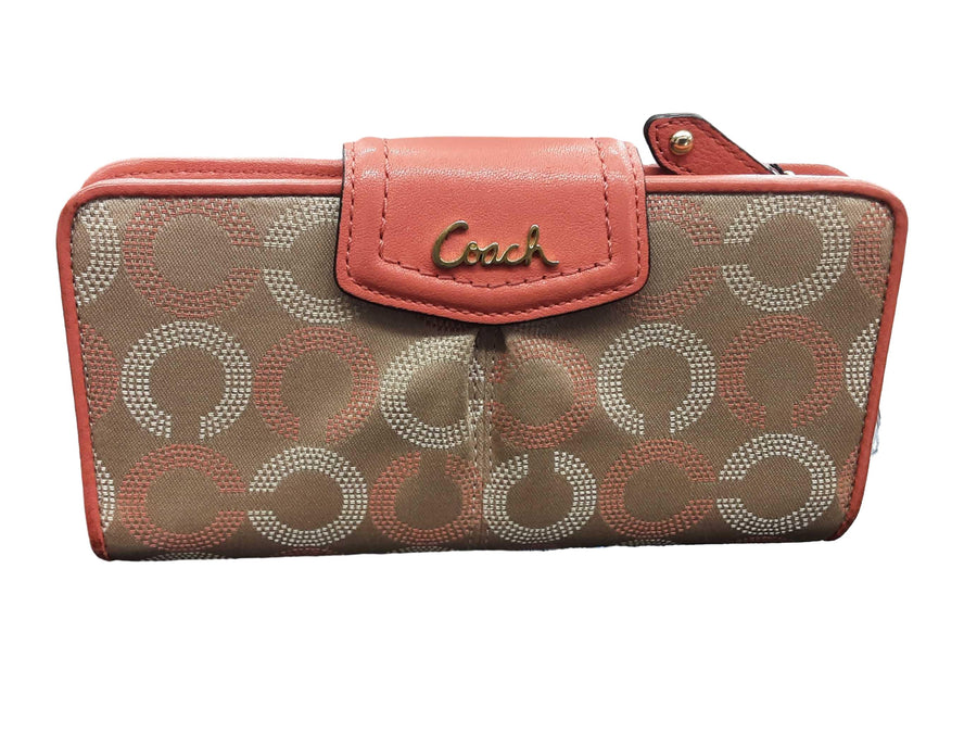 Coach Ashley Art Slim Envelope Beige / Tan Wallet