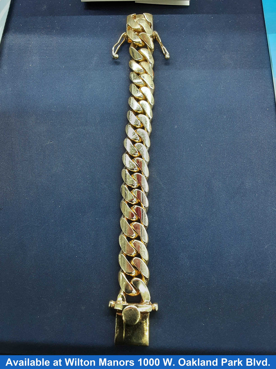 Cuban Link Bracelet - Yellow Gold 10k (.417) 128.3 grams 7 inch