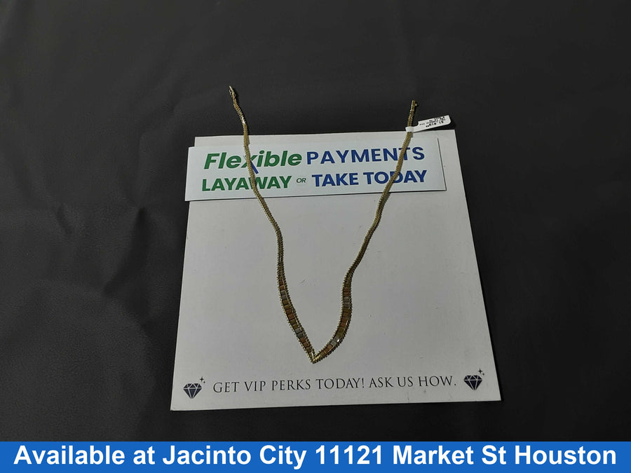 Herringbone Chain - Tricolor Gold 10k (.417) 12.3 grams 17 inch