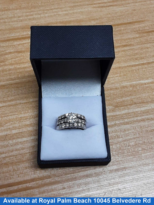 Ring - Engagement Set - White Gold 14k (.585) 7 grams Size 5.5