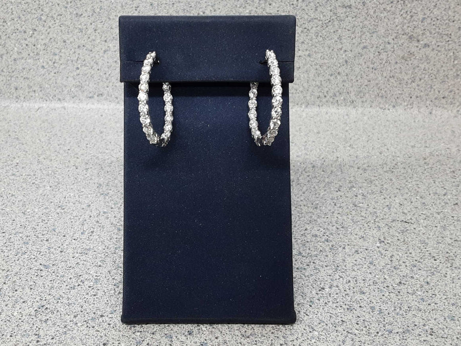 Hoop Earrings - White Gold 18k (.750) 6.5 grams