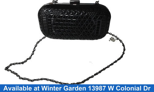 Bcbgmaxazria Hardshell Clutch Bag Black Purse / Handbag