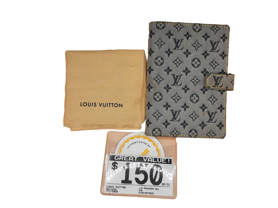 Louis Vuitton Lin Monogram Adgenda Pm Beige / Tan Wallet