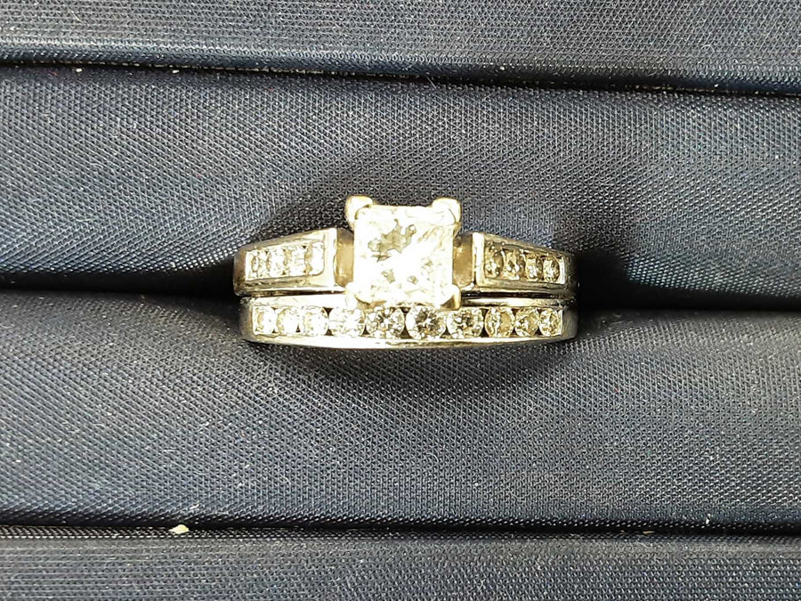 Ring - Engagement Set - White Gold 14k (.585) 6.5 grams Size 7
