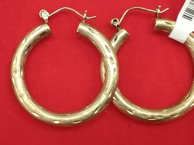 Hoop Earrings - Yellow Gold 10k (.417) 5.5 grams