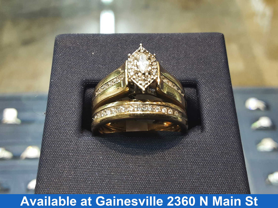 Ring - Engagement Set - Yellow Gold 14k (.585) 7 grams Size 8