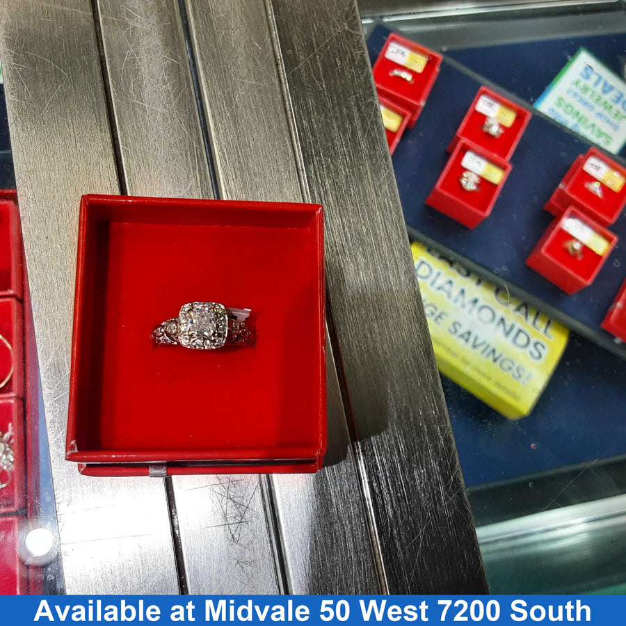Ring - Wedding Set - White Gold 14k (.585) 4.5 grams Size 5