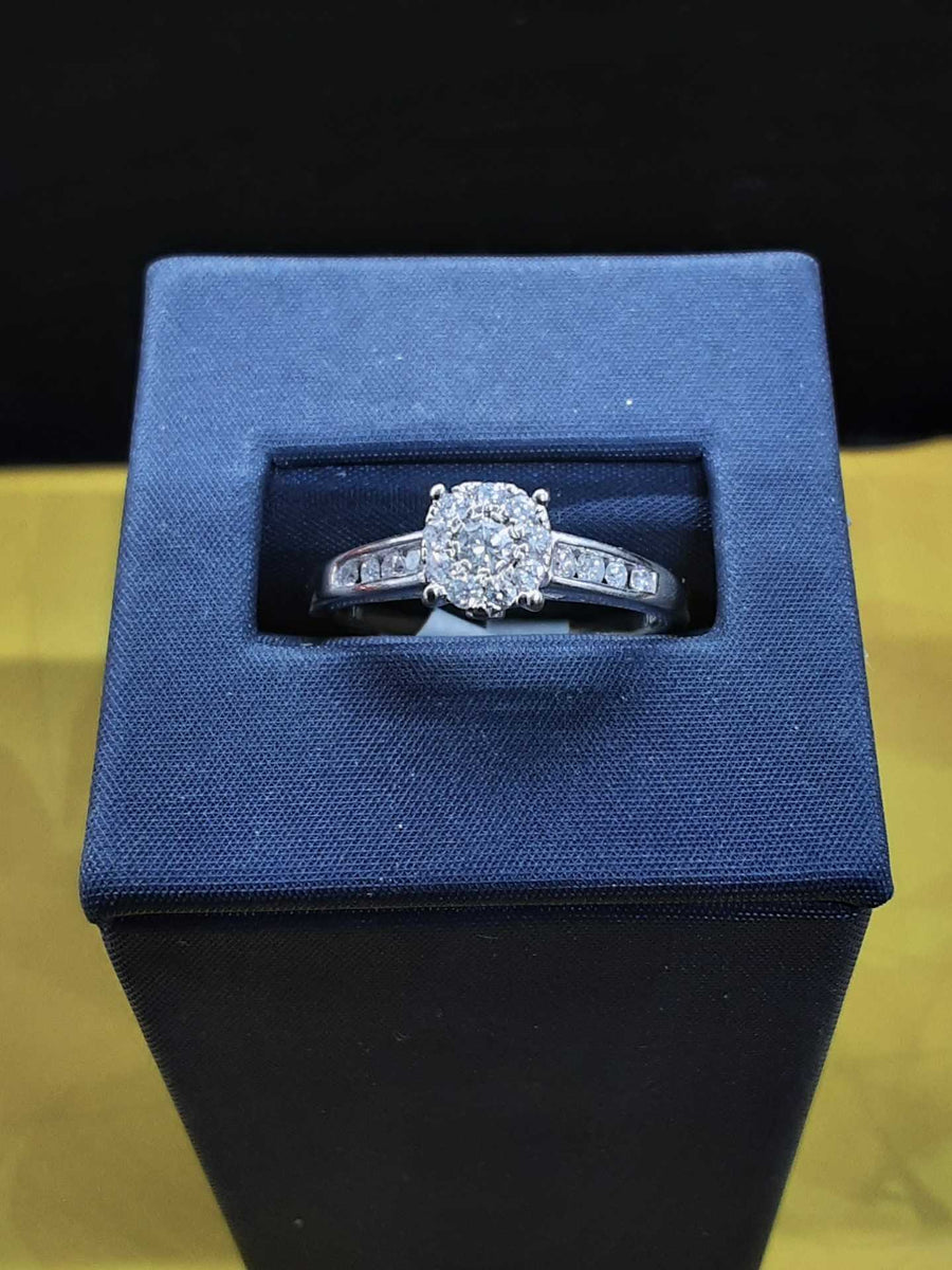 Ring - Wedding Set - White Gold 14k (.585) 3.3 grams Size 20