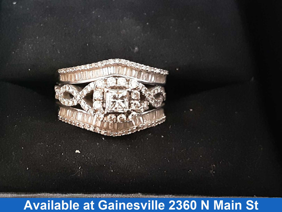 Ring - Engagement Set - White Gold 14k (.585) 7.6 grams Size 8