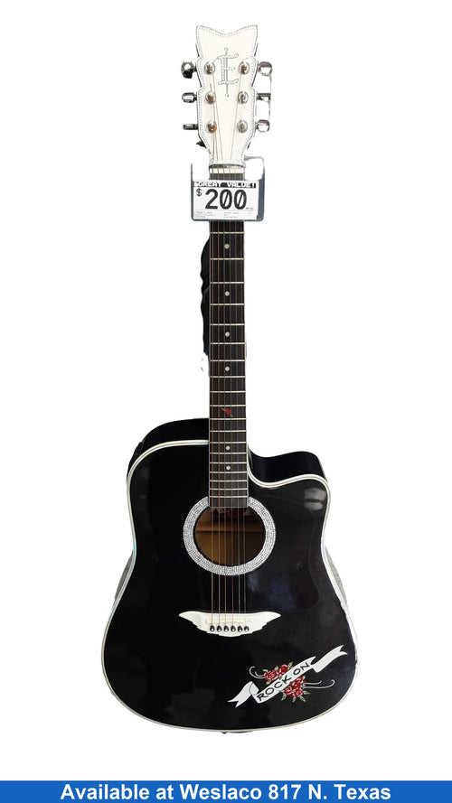 Esteban's Rock Crystal Heart Black Acoustic / Electric Classic Guitar