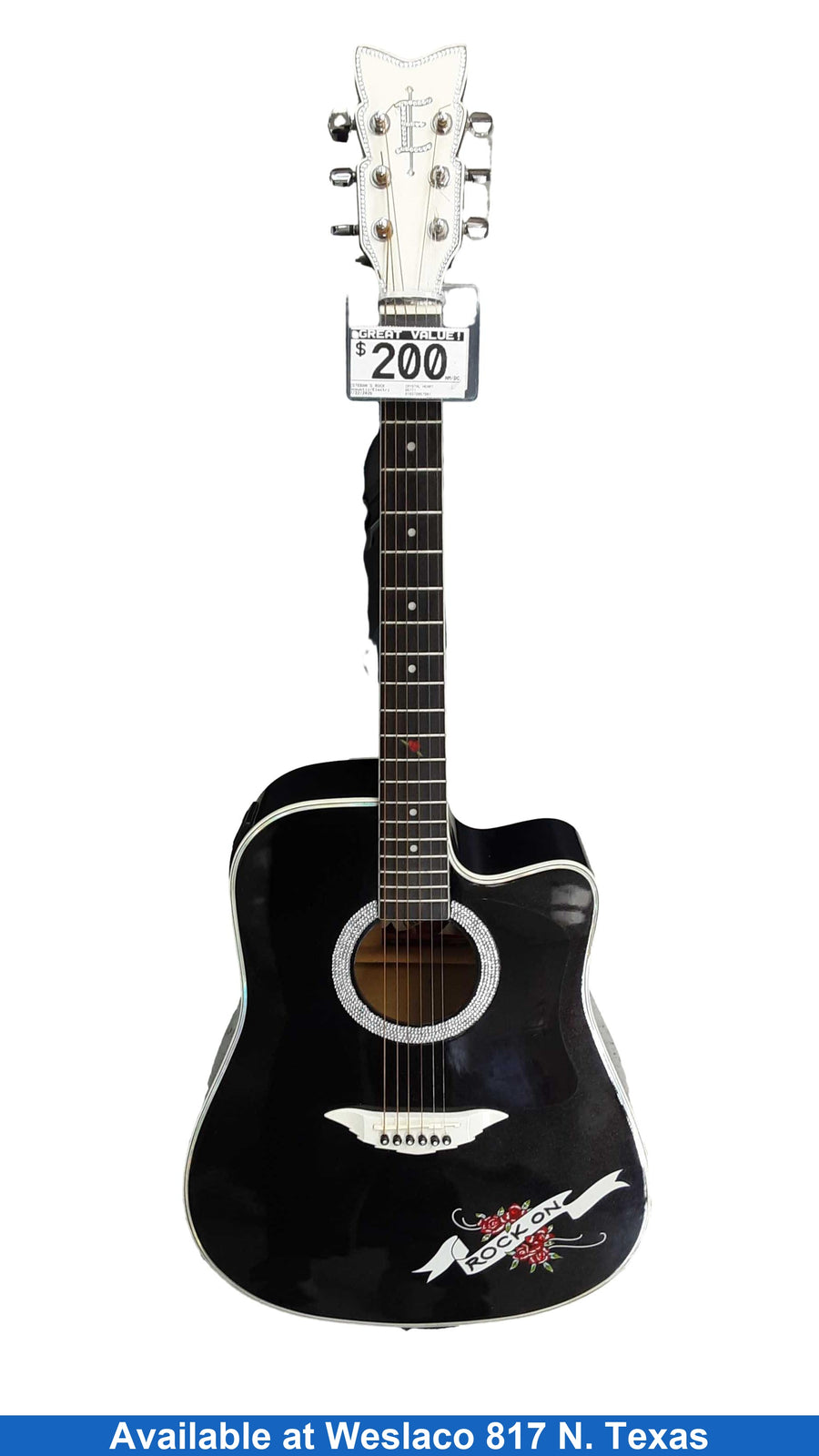 Esteban's Rock Crystal Heart Black Acoustic / Electric Classic Guitar